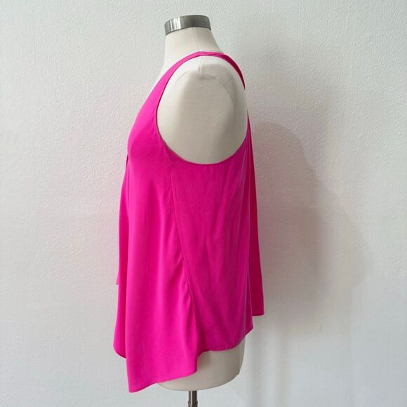 Ramy Brook Paris Silk Racerback Tank Triangle Hardware Fuchsia Hot Pink Medium - Picture 4 of 8